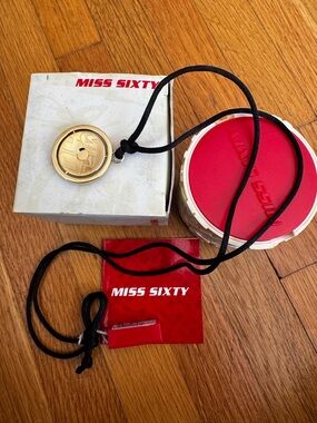 Miss Sixty Gold and Black Pendant Necklace